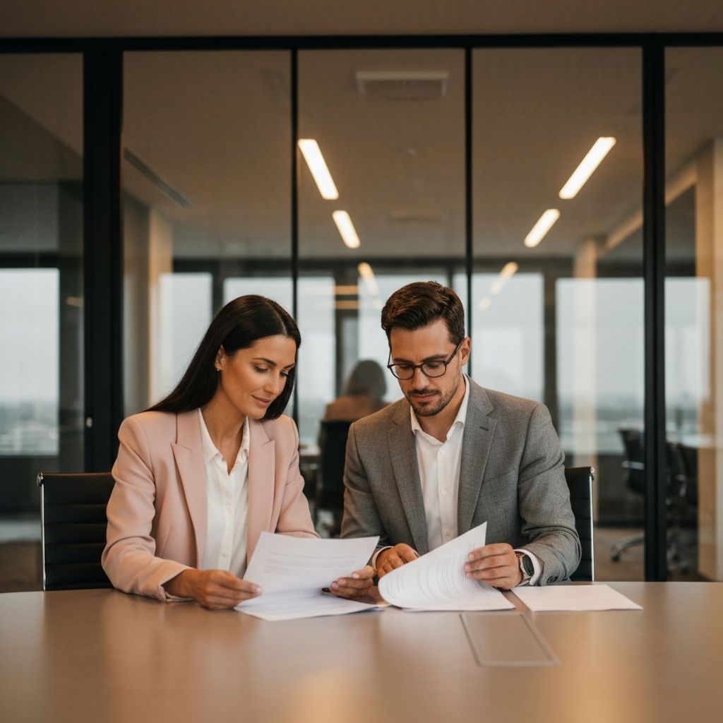 Business executives discussing partnership